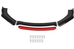 PERGAR Universelle Frontstoßstangenlippe, Spoiler-Kinnkörper-Kit, Frontstoßstangenlippenschutz PP Auto Auto-Außenaerodynamikteile Frontstangen/Stoßstangen