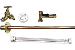 Taps2Traps® Professional Outside Garden Tap Kit Complete Meets Water Regulations GT1 DIY Outdoor Tap Kit Includes 350mm Through Wall Flange Isolation Valve for Winter Drain Down
