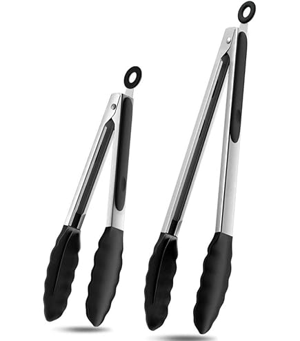 Set Di 10 Pinze Da Cucina In Acciaio Inox 9" – Multiuso Per Barbecue, Bistecche, Pasta, Dessert – Chef Professionali - 5