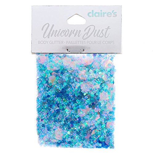 Claire's Girl's Light Blue Unicorn Dust Glitter Pouch in Blue.