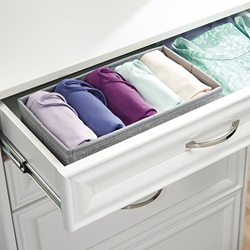 mDesign Stoffbox für Schrank oder Schublade – die ideale Aufbewahrungsbox (Stoff) – flexibel verwendbare Stoffkiste – Farbe: grau - 2