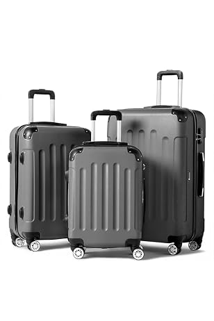 Set De 3 Valises TecTake - ABS Rigide - Roulettes 360° - Cadenas - Idéal Voyage