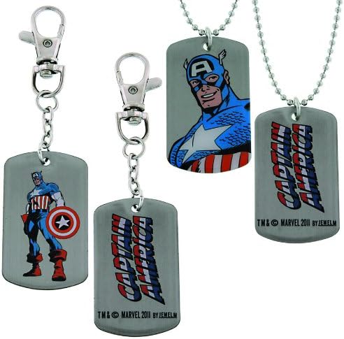 JewelM Captain America: Dog Tag and Keychain Box Set