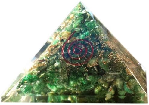 Reiki Chakra Orgone Aventurine Stone Orgonite Pyramid /Reiki Crytsal Pyramids For Healing And Chakra Home Decoration 65 mm With Pouch