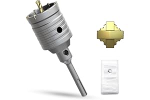 METOTY 55mm Bohrkrone Hohl Lochsäge-dosenbohrer，mit SDS Plus Adapter 110 mm Bohrkrone Steckdose，für Mauerwerk, Ziegel, Beton, Zement, Stein Concrete hole saw