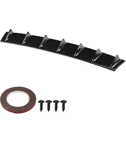Diffuseur Aileron De Requin Universel Pour Pare-Chocs Arrière - Becquet Voiture Noir ABS Sport Tuning Look Agressif
