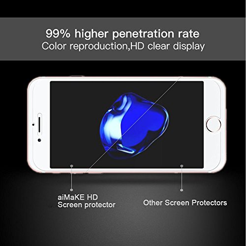 iPhone 7 Plus Panzerglas Schutzfolie 2 Stück, aiMaKE Ultra-klar Panzerglas Schutzfolie für iPhone 7 Plus 5.5 Zoll| 3D Touch | Ultra-dünn Folie (nur 0,25mm) | Anti-Kratz | Blasenfrei - 4