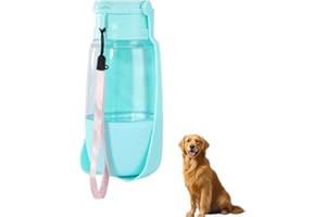 Galenecx Trinkflasche Hunde, 350ml Tragbare Haustier Trinkflasche, 180°Faltbare Hund Katze Haustiere Auslaufsicher Wasserflasche, BPA-frei, für Haustiere im Freien, Wandern, Reisen