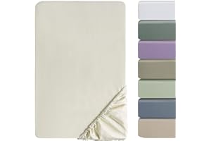 ‎SOULFUL SOULFUL Satin Spannbettlaken 200x200cm Baumwolle, 100% Langstapelige Baumwolle Bettlaken Spannbettlaken bis 25cm Matratzenhöhe für Allergiker Geeignet, Oeko-Tex Zertifiziert-Beige