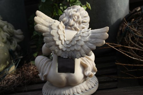 Solarleuchte Engel mit Kristallkugel Blau Solarlampe Gartenleuchte LED Lampe NEU - 4