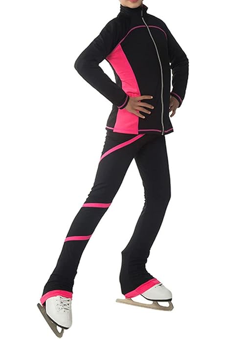 Tuta Da Pattinaggio Artistico Bambina 2 Pezzi - Giacca E Leggings Con Strass Per Gare - Foto 7