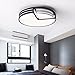 Produktbild XQK Moderne Decke einfache Persönlichkeit runden LED Deckenleuchte Schmiedeeisen Lampe warm fashion Studie restaurant Lampe Versprechen dimmen 36W Schwarz + Weiß D500