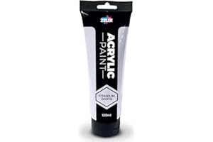 Zieler Titanium White Acrylic Paint | 120ml Easy Squeeze Tube