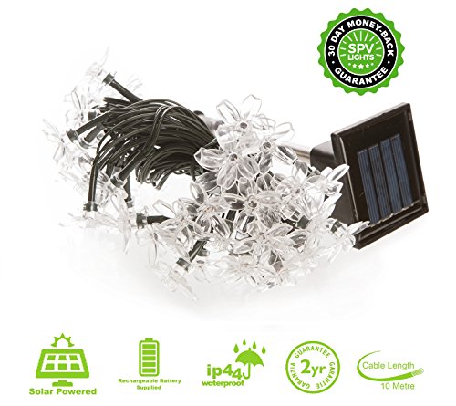 Solar Lichterketten aus 100 Mehrfarbigen Solarbetriebenen LED Blume-Lichtern, lichterkette, solar lichterkette, mehrfarben solar lichterkette, solar lichterkette außen, Solarleuchten, Solarleuchte von SPV Lights: Der Solarlicht- & Beleuchtungsspezialist (2 Jahre kostenlose Gewährleistung inklusive) - 4
