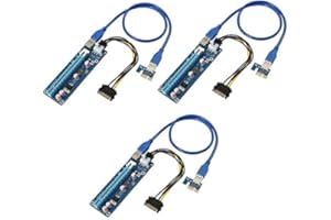 AAA PRODUCTS High Grade - PCI-E Express 1x to 16x Extender Riser Card + SATA 6Pin Power Cable + 60cm USB 3.0 Extension Cable