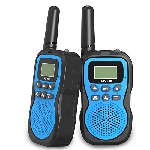 U-HOME Walkie Talkie Niños, 1 Par 8 Canales Pantalla LCD de Llamada Linterna LED VOX Alcance de hasta 3 km de Walkie Portátil de Largo Alcance