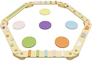 BanaSuper Wooden Balance Beam Stepping Stones for Kids Toddlers Gymnastics Beam Children Balance Board Toys Montessori Toddler Toys Gymnastics Obstacle Course Montessori Furniture Toddler Gift