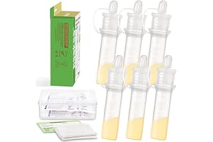 haakaa 6 Pezzi 4 ML Contenitori Latte Materno in Silicone, con Tappo Ermetico Antiperdita, per la Conservazione del Colostro, Sano e Innocuo