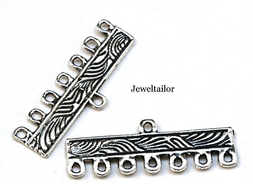 Jeweltailor 24 Piece 7 Strand Set For Multi Strand Designs ~ With 20 Spacer Bars &amp; 4 Nickel Free End Beads For Creative Jewellery Making