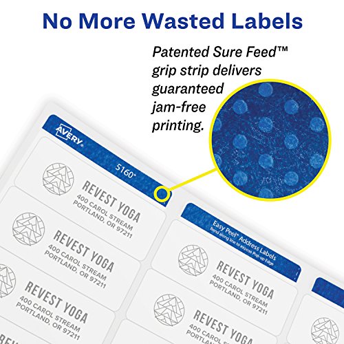 'Avery 8162 Inkjet Printer – Label Print (White Label, Paper, White, 1-1/3 x 4, 350 Piece (S), 25 Sheets)