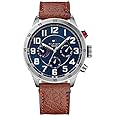 Tommy Hilfiger Orologio Analogico Multifunzione al Quarzo da Uomo con Cinturino in Pelle Marrone - 1791066