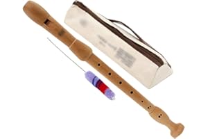 QXDGOAL Flauti Dolci Flauto Dolce Contralto Flauto Alto Tedesco Staccabile in Acero, Flauto F Barocco A 8 Fori per Adulti, con Custodia, Bastoncino di Pulizia E Cordino (Color : Natural, Size : German F)