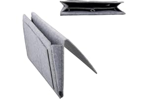 GLADFRESIT Felt Bedside Organiser Pocket, Bedside Storage Hanging Bunk Storage Caddy for Phone, Books, Glasses, Tablet, Remote (Grey)