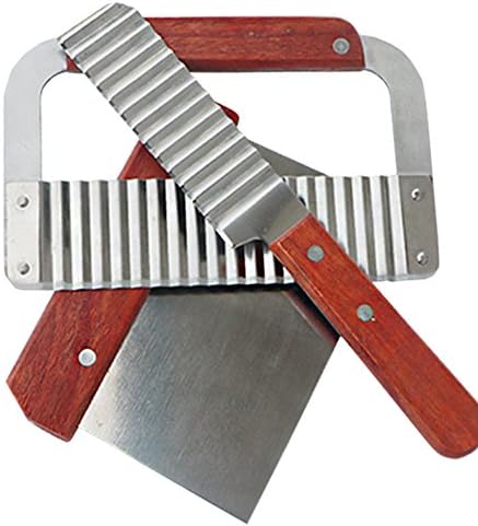 SUDOOK Dough Scraper,Crinkle Potato Vegetable Cake Cutter Cutting Tool,Stainless Steel Chopper Dough Cutter Bench Scraper Multipurpose Scraper kitchen Tools