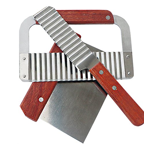 SUDOOK Dough Scraper,Crinkle Potato Vegetable Cake Cutter Cutting Tool,Stainless Steel Chopper Dough Cutter Bench Scraper Multipurpose Scraper kitchen Tools
