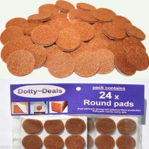 24 Solid Oak Floor Furniture Protector Round Self Adhesive Felt Pads