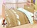 COT BED DUVET COVER WITH PILLOWCASE- SUPERIOR NATURAL COTTON RICH 120 X 150 CM - WILD ANIMALS