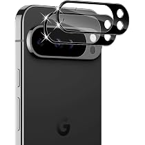 Xunzii 2 Pezzi Pellicola Fotocamera per Google Pixel 8A - [Nero], Durezza 9H Anti-Graffio Vetro Temperato Camera Protezione Lente, HD Senza Bolle Lente Protettiva Film