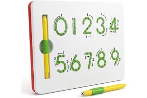 Magnetic Numbers Tracing Board for Kids, Montessori Number Writing Practice Toy, Preschool Learning Pad with Magnetic Stylus, Fine Motor Skills, Early Math & Handwriting Educational Toy, Mess-Free