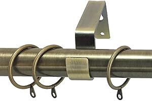 YOUR HOME ONLINE 20 Pack Metal Curtain Ring Chrome Brass Brushed Chrome Fits 19mm 25mm 28mm Poles (To Fit 28mm Poles, Antique Brass)