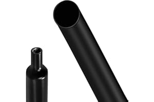 LIBAIDZ Schrumpfschlauch Schwarz,4:1 Schrumpfschläuche,Schrumpfschlauch Sortiment,Schrumpfschlauch Wasserdicht,Schrumpfschlauch mit Kleber,Schrumpfschlauch Set,für Kabel,Markierung(Ø6mm*2m)