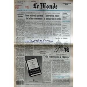 MONDE (LE) [No 13960] du 15/12/1989 - LE DOMINO BULGARE - MOSCOU VEUT INVESTIR MASSIVEMENT DANS LES BIENS DE CONSOMMATION PAR MICHEL TATU - PASTEUR-MERIEUX RENFORCE SA SUPREMATIE DANS LES VACCINS - LE PLAN BAKER - CRISE DE CONFIANCE A HONGKONG - COMITE CENTRAL DU PCF - METTRE DE L'ORDRE DANS LA PSYCHANALYSE... - UN CALENDRIER D'ESPOIR PAR VALERY GISCARD D'ESTAING - LA COLERE DES ETUDIANTS - TROIS CONCESSIONS A L'EUROPE PAR ERIC LE BOUCHER +¼ LA FAMILLE DE PASCAL DUARTE PAR CAMILO-JOSE CELA.
