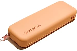 Muitomas, Astuccio in Silicone Soft Touch, Morbido Portapenne con Chiusura a Zip, Dimensioni Compatte 19 x7,5 cm, Colore Peach Fuzz