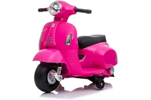 TECNOBIKE SHOP - VENDITA ACCESSORI GIOCATTOLI Moto Scooter Elettrico Per Bambini Mini Vespa Piaggio GTS 6V Luci Suoni (Rosa)