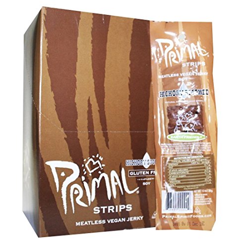 Primal Vegan Jerky | Soy - Hickory Smoked Jerky | 4 x 28g
