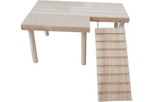 BCOATH Hamster-Holzplattform Mit Leiter Katzenspielzeug Kleintier-Kauspielzeug Hamsterbedarf Kleintiere Kleiner Hamster