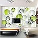 Produktbild Xbwy Benutzerdefinierte Fototapete Moderne 3D Grün Baum Kreis Wand Malerei Abstrakte Kunst Wand Wohnzimmer Tv Sofa Hintergrund Tapeten 3D-120X100Cm