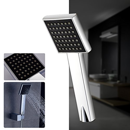 Auralum® Messing & Chrom 81 x 81 mm Handbrause Duschbrause Duschkopf