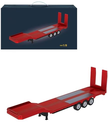 ForceAero Semi-remorque RC 1/18 compatible avec camion robuste 770S, remorque télécommandée avec lit relevable, pieds de support réglables et feux arrière, modèle de loisirs à collectionner pour