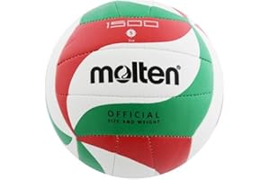 Molten V5M1500, Pallone Da Pallavolo Unisex Adulto, Bianco/Rosso/Verde/Nero, 5