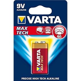 VARTA Piles Pile Bloc 9V, lot de 1, Longlife Max Power, Alcaline, pour détecteurs d&rsquo;incendie, détecteurs de fumée, microphones