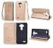 Produktbild Lonchee LG G3 (5,5 Zoll) Wallet Tasche Brieftasche Schutzhülle , geprägten Design Hochwertige PU Leder Folio Tasche Case Hülle im Bookstyle mit Standfunktion Kredit Kartenfächer (golden)