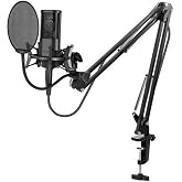 Coverzone Yanmai Bilgisayar Standlı Mikrofon Profesyonel Podcast Mikrofon Kiti Tak &Ccedil;alıştır USB Kablolu Pc Diz&uuml;st&uuml; Bilgisayar