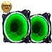 Produktbild EASYDIY 2-Pack PC Gehäuse Lüfter 120mm Lüfter mit Dual Grün LED Ring montiert 25mm Dick Leise PWM 4-poliger Lüfter (800-1800 RPM)-Grün