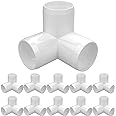 letsFix 3/4" PVC Fittings 3 Way (10-Pack) Furniture Grade, Elbow Connector, Heavy Duty for DIY Furniture, Frames, UV Resistant - Compatible with 3/4" Schedule 40 PVC Pipes‌