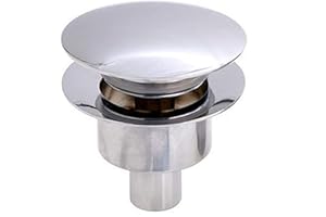 Kibath L172143 Válvula Clic Clac Universal Fabricada Completamente en latón, Compatible con sifones de Lavabo y Rejillas convencionales, Cromo Brillo